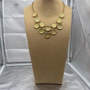 Charming Charlie Gold Glitter Disc Necklace